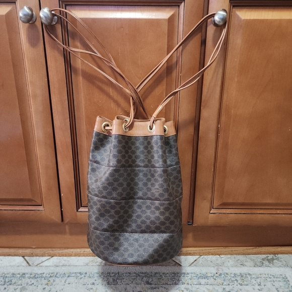 CELINE Canvas/Leather Hobo Bag - Picture 2 of 12